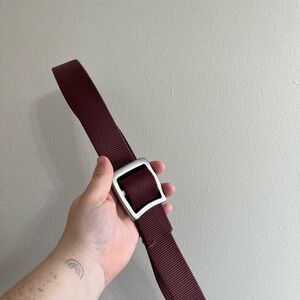 Patagonia Maroon Belt with Silver Buckle